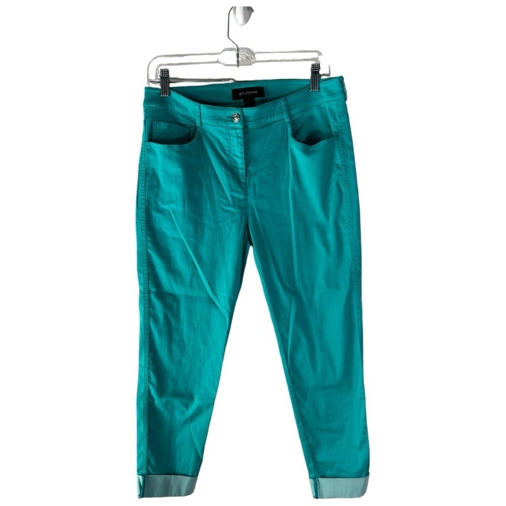 St. John Cotton Blend Rolled Ankle Pants Size 6